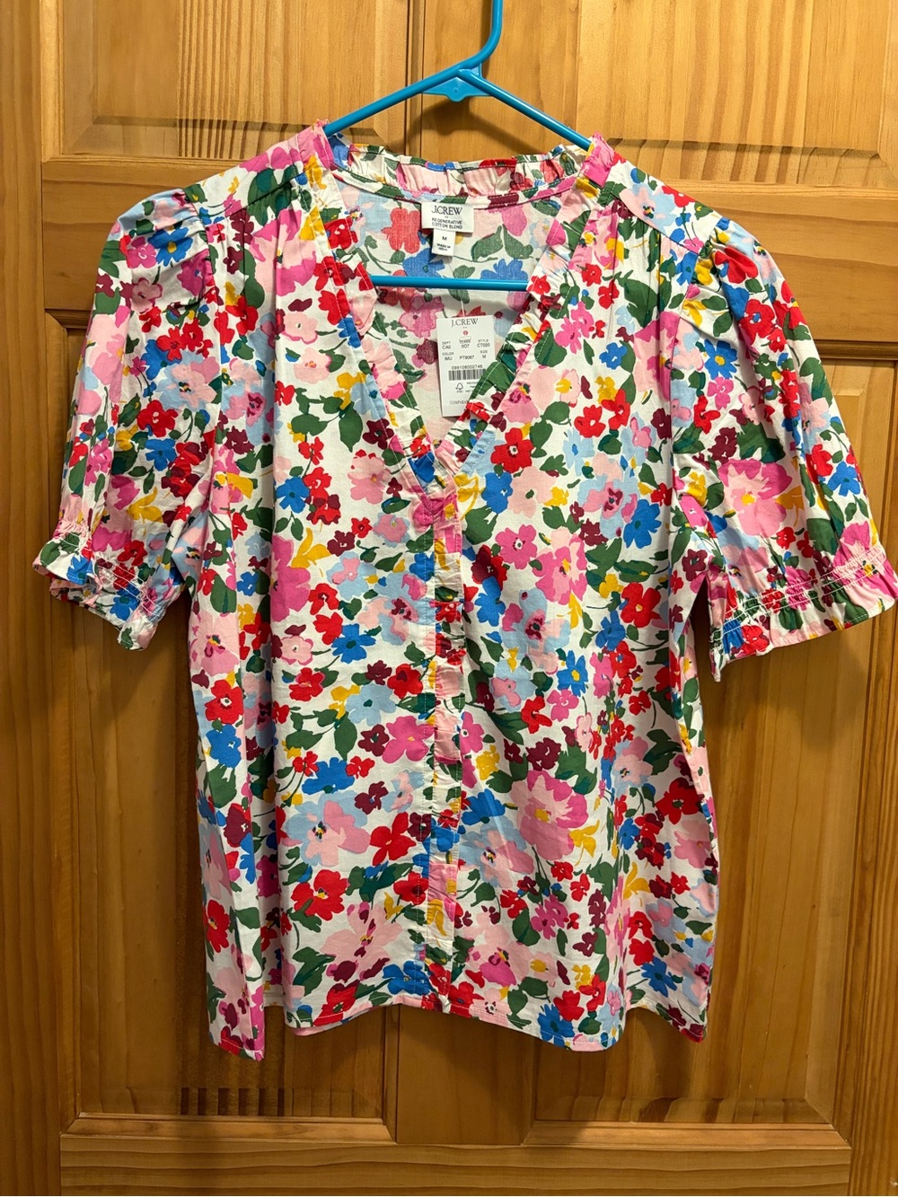 J.Crew Factory Short-sleeve Floral Ruffle Top